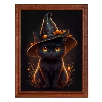 Постер в рамке 17х22см Кошка ведьма POSV-0374