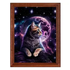 Постер в рамке 17х22см Космический кот POSV-0376