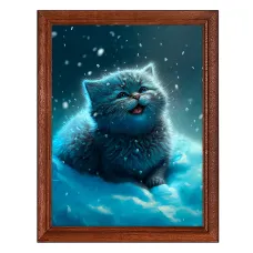 Постер в рамке 17х22см Кот в снегу POSV-0378