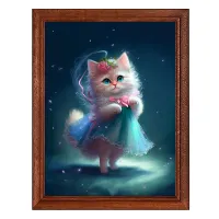 Постер в рамке 17х22см Котенок в платье POSV-0384