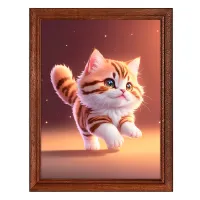 Постер в рамке 17х22см Котенок в прыжке POSV-0390