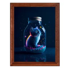 Постер в рамке 17х22см Котенок в банке POSV-0394