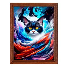 Постер в рамке 17х22см Кот и волны POSV-0397