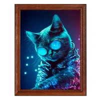 Постер в рамке 17х22см Кот в очках POSV-0399