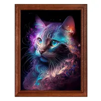 Постер в рамке 17х22см Сюрреалистичный кот POSV-0408