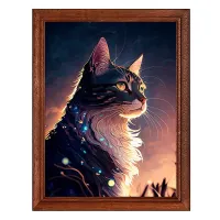 Постер в рамке 17х22см Кошка на рассвете POSV-0412