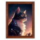 Постер в рамке 17х22см Кошка на рассвете POSV-0412