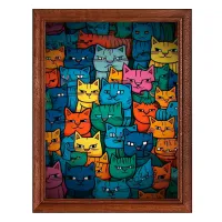 Постер в рамке 17х22см Коты паттерн POSV-0413