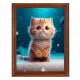 Постер в рамке 17х22см Котенок на снегу POSV-0415