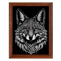 Постер в рамке 17х22см Лиса чб POSV-0421