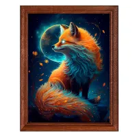 Постер в рамке 17х22см Ночная лиса POSV-0423