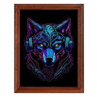 Постер в рамке 17х22см Волк в наушниках POSV-0434