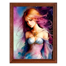 Постер в рамке 17х22см Девушка в платье POSV-0443