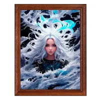 Постер в рамке 17х22см Девушка и волны POSV-0444