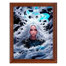Постер в рамке 17х22см Девушка и волны POSV-0444