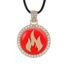 Кулон со стразами Огонь, цвет светлое золото ALKS0001