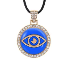 Кулон со стразами Глаз, цвет светлое золото ALKS0002