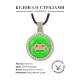 Кулон со стразами Space Invader (Космический захватчик), цвет светлое золото ALKS0003