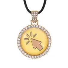 Кулон со стразами Клик курсор, цвет светлое золото ALKS0007