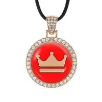 Кулон со стразами Корона, цвет светлое золото ALKS0008