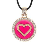 Кулон со стразами Сердце, цвет светлое золото ALKS0009