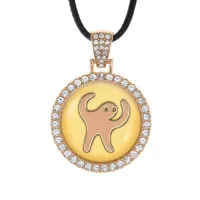 Кулон со стразами Ъуъ, цвет светлое золото ALKS0012