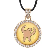 Кулон со стразами Ъуъ, цвет светлое золото ALKS0012