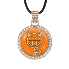 Кулон со стразами Чертик, цвет светлое золото ALKS0016