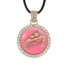 Кулон со стразами Тортик, цвет светлое золото ALKS0020