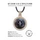 Кулон со стразами Ворон, цвет светлое золото ALKS0106