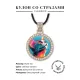 Кулон со стразами Красочный кот, цвет светлое золото ALKS0112