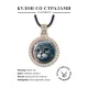 Кулон со стразами Котенок, цвет светлое золото ALKS0114