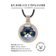 Кулон со стразами Кот, цвет светлое золото ALKS0124