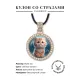 Кулон со стразами Котенок, цвет светлое золото ALKS0132