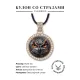 Кулон со стразами Сова, цвет светлое золото ALKS0146
