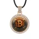 Кулон со стразами Биткойн, цвет светлое золото ALKS0155
