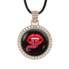 Кулон со стразами Язык щупальце, цвет светлое золото ALKS0171