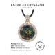 Кулон со стразами Кот, цвет светлое золото ALKS0173