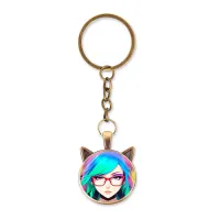 Брелок Девушка в очках неко BK-ALK779