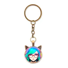 Брелок Девушка в очках неко BK-ALK779