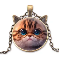 Кулон с цепочкой Котенок в очках ALK746