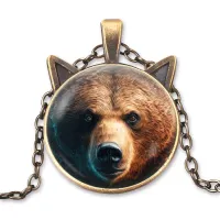 Кулон с цепочкой Медведь ALK750