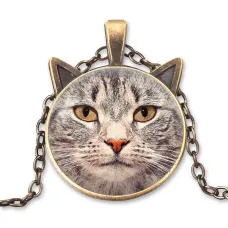 Кулон с цепочкой Кот анфас ALK751