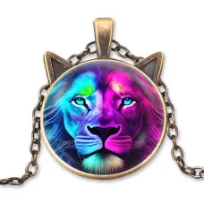 Кулон с цепочкой Неоновый лев ALK752