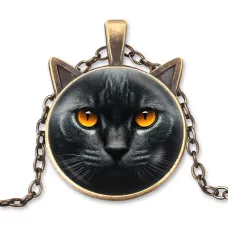 Кулон с цепочкой Черный кот ALK755