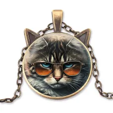 Кулон с цепочкой Кот в очках ALK757