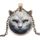 Кулон с цепочкой Белая кошка ALK760