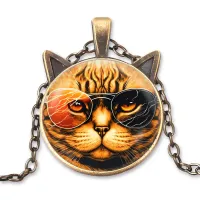 Кулон с цепочкой Кот в солнцезащитных очках ALK761