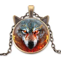 Кулон с цепочкой Пламенный волк ALK772