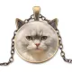 Кулон с цепочкой Белый кот ALK774
